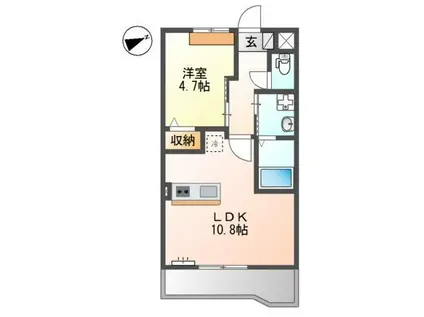 ウイングコート(1LDK/1階)の間取り写真