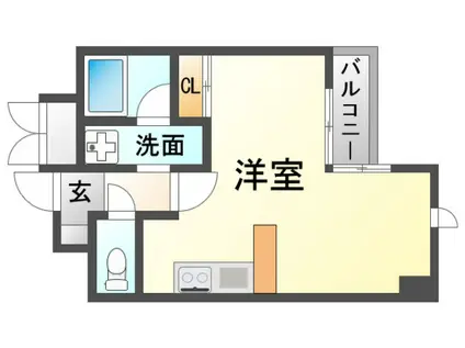 ハイムタケダT9(1K/9階)の間取り写真