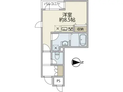 HOLZHAUS(ワンルーム/3階)の間取り写真