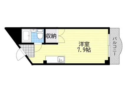 東邦ハイツ(ワンルーム/2階)の間取り写真