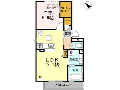 ボヌール(1LDK/1階)の間取り写真
