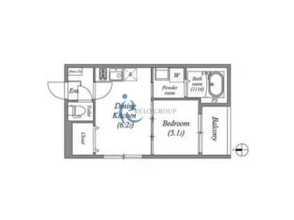 MADDERPLAIN(1DK/1階)の間取り写真