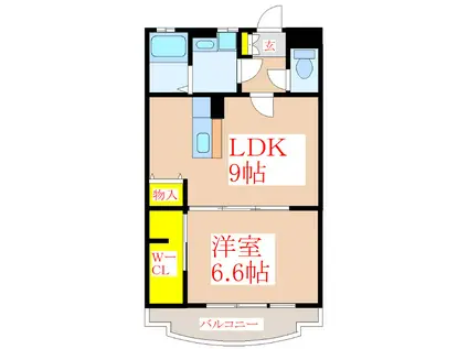 パストラル国分(1LDK/1階)の間取り写真
