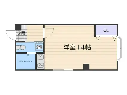 長堀橋ZENSHINBLD(ワンルーム/3階)の間取り写真