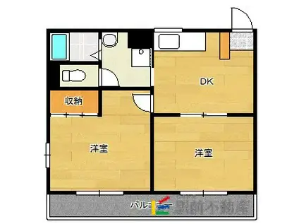 シーサイドヴィラ津屋崎I(2DK/2階)の間取り写真