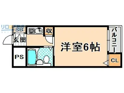 ミレステマンション(1K/2階)の間取り写真