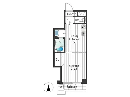 三ツ木富士見町マンション(1DK/1階)の間取り写真