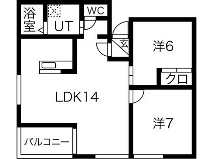 メゾンドファミーユ(2LDK/2階)の間取り写真