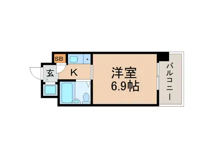 ジョイフル出屋敷I(ワンルーム/2階)の間取り写真