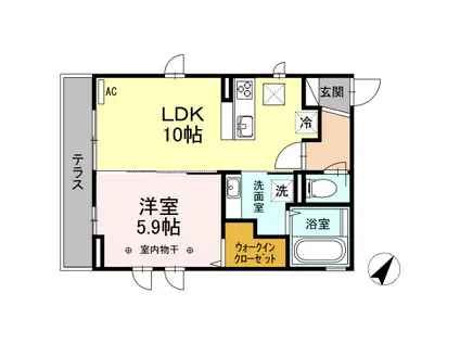 パーシモンⅢ(1LDK/1階)の間取り写真