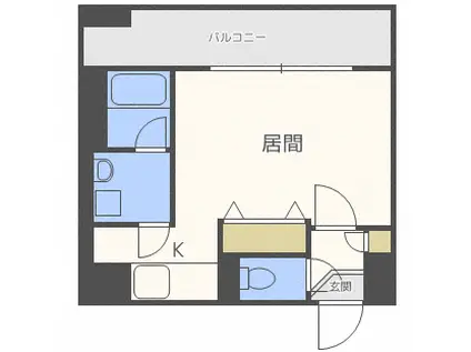 ラトゥール(1K/10階)の間取り写真