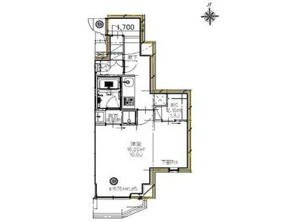 S-RESIDENCE新宿イースト(1K/2階)の間取り写真