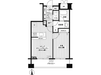 プリムヴェール西尾久メゾンB(1LDK/2階)の間取り写真