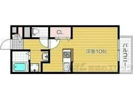 サンハイツ一番館(1K/2階)の間取り写真