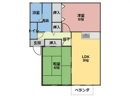 M.STATION(2LDK/2階)の間取り写真