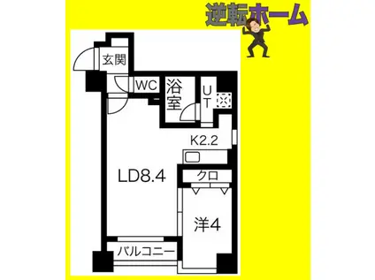 ノヴァ裏参道(1LDK/2階)の間取り写真