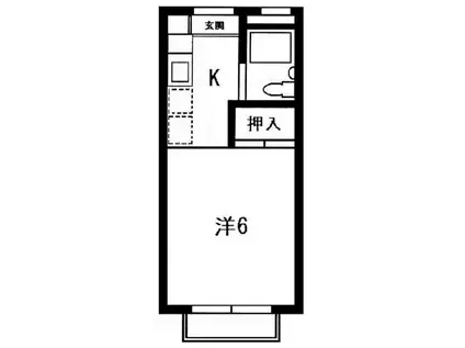 コーポ成田(1K/2階)の間取り写真