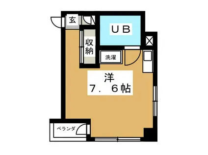 ハイツ白井(ワンルーム/2階)の間取り写真