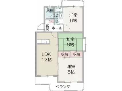 エスポワール(2LDK/1階)の間取り写真