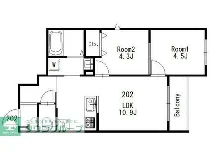 RESORTE(2LDK/2階)の間取り写真