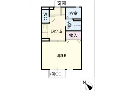 ダイワロイヤルタウンA(1DK/2階)の間取り写真