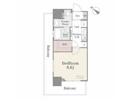 ルミレイス豊洲(1K/12階)の間取り写真