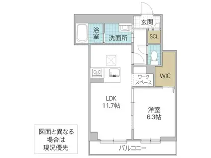 ラヴォラーレ(1LDK/1階)の間取り写真