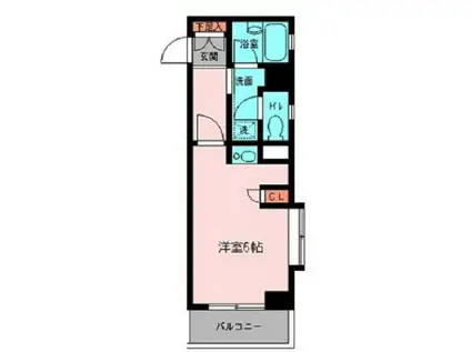 プライムアーバン鶴見寺谷(1K/2階)の間取り写真