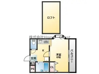 シャルムコート(1K/4階)の間取り写真