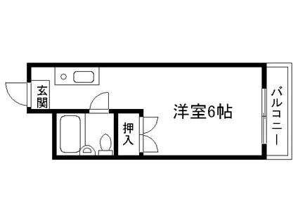 ヴィラ御前(1K/2階)の間取り写真