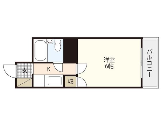 PONTE吉島(ワンルーム/2階)の間取り写真
