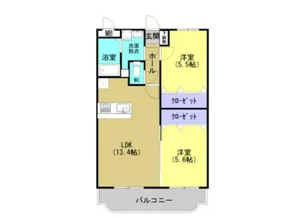ユーミーシャルマン(2LDK/3階)の間取り写真