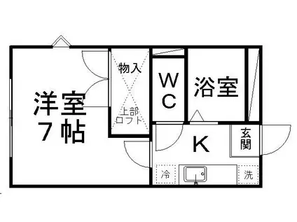 リバーサイド若林(1K/3階)の間取り写真