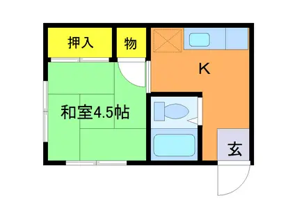 武市アパート(1K/2階)の間取り写真