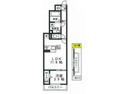 東庄レジデンス(1LDK/1階)の間取り写真