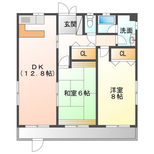 ビルドファイン(2LDK/1階)の間取り写真