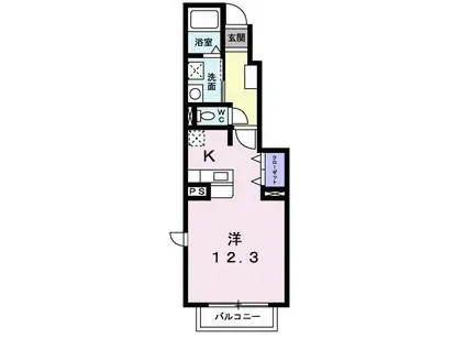 カレッジコート A(1K/1階)の間取り写真