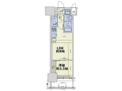スワンズシティ谷町ブリエ(1LDK/13階)の間取り写真