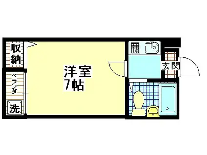 宝持ホワイトハイツ(1K/4階)の間取り写真