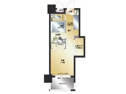 アクタス天神アネックスII(1K/5階)の間取り写真