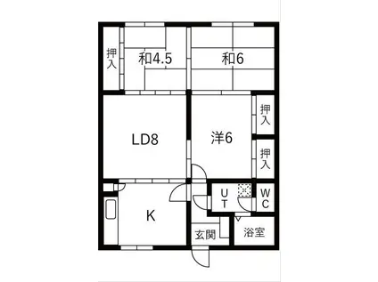 清水マンションA(3LDK/2階)の間取り写真