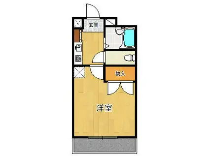 レオパレスツツミ28(1K/1階)の間取り写真