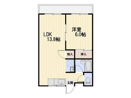 ラビットハウス輝(1LDK/1階)の間取り写真