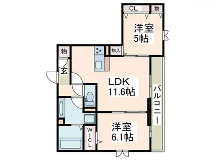 TSUBAKI HOUSE(2LDK/1階)の間取り写真