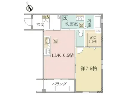 ヘーベルヴィレッジ横浜片倉ラ ルーチェ 横浜(1LDK/3階)の間取り写真