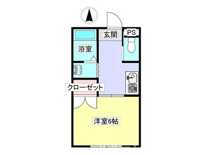 G-サウス(1K/1階)の間取り写真