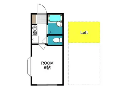 小田急小田原線 愛甲石田駅 徒歩3分 2階建 築35年(1K/1階)の間取り写真