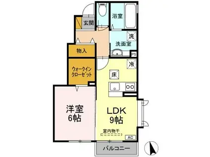 フォンテーヌ(1LDK/1階)の間取り写真