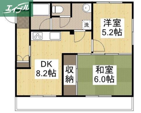 プレアール豊成(2DK/1階)の間取り写真