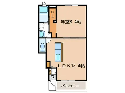 メゾン・クレメントC(1LDK/1階)の間取り写真